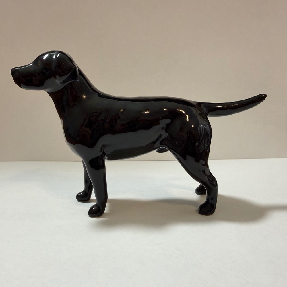 Beswick England Black Labrador Retriever Figurine Glossy Ceramic Dog Statue 5in